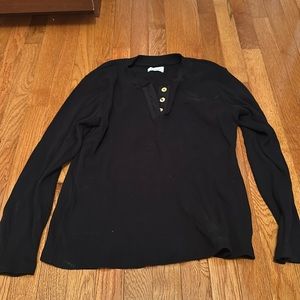 mate the label henley button down thermal waffle tee